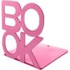 ASUPERMALL Bookends Metalliques Livre Decoratif Antiderapant Support Support 4.9 X 5,1 X 5,5 Pouces Titulaire De La Tablette D'Etagere De Livres De Livres D'Attelage Organisateur De Bureau Pour Accessoires De Papeterie A La Maison Shcool Office 1 Paire, Rose -Petit rangement Soldes Magasin 39860976 1
