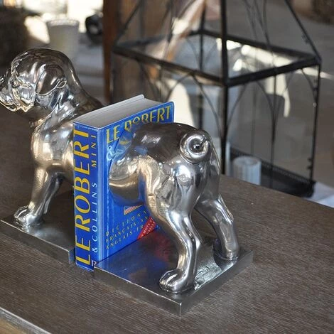 COTE TABLE Serre Livres Chien Chromé 22x13x20cm - Chrome 6 COTE TABLE Serre Livres Chien Chromé 22x13x20cm - Chrome – Image 4