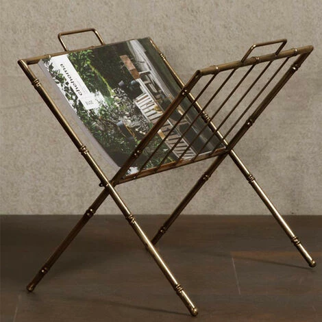 CHEHOMA Porte Revues Doré 37x31x36cm - Doré 3 CHEHOMA Porte Revues Doré 37x31x36cm - Doré