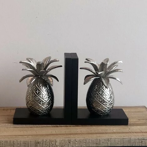 COTE TABLE Serre Livres Ananas Chrome 30x10x18cm - Chrome 3 COTE TABLE Serre Livres Ananas Chrome 30x10x18cm - Chrome