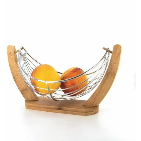 Paris Prix - Corbeille à Fruits Design "balancelle" 31cm Naturel 4 Paris Prix - Corbeille à Fruits Design "balancelle" 31cm Naturel – Image 2