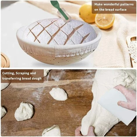 ABCRITAL Paniers De Levage, Paniers De Levage Avec Insert En Lin, Paniers De Levage Ronds, Bol À Pain, Panier De Levage En Forme De Pain Rond, Grattoir À Pâte, Moule À Pain, Panier De Levage En Forme De Pain Rond 7 ABCRITAL Paniers De Levage, Paniers De Levage Avec Insert En Lin, Paniers De Levage Ronds, Bol À Pain, Panier De Levage En Forme De Pain Rond, Grattoir À Pâte, Moule À Pain, Panier De Levage En Forme De Pain Rond – Image 5