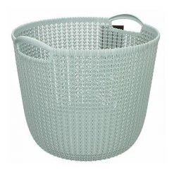 Curver 03673-X60-00 Knit Panier à Linge Ronde Plastique Bleu 39,5 X 29,5 X 23,6 Cm 30 L