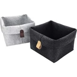 ECHOO Panier De Rangement En Feutre Simple Petit Panier De Rangement Pour Jouets Cosmétiques Pour La Collection De Rangement Ménager, Gris -Petit rangement Soldes Magasin 40257338 3