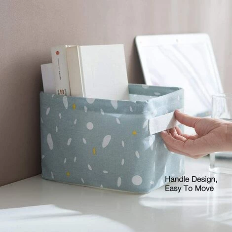 BEARSU Petits Paniers De Rangement, 4 Paquets Mini Bacs De Rangement Carrés Pliables Avec Poignée Bacs De Rangement En Lin Naturel Et Coton Paniers De Rangement Pour Salle De Bain 7 BEARSU Petits Paniers De Rangement, 4 Paquets Mini Bacs De Rangement Carrés Pliables Avec Poignée Bacs De Rangement En Lin Naturel Et Coton Paniers De Rangement Pour Salle De Bain – Image 5