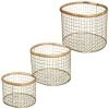 Atmosphera - Lot De 3 Caisses Cagettes En Métal Et Rotin - Doré -Petit rangement Soldes Magasin 40330016 1