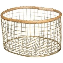Atmosphera - Lot De 3 Caisses Cagettes En Métal Et Rotin - Doré -Petit rangement Soldes Magasin 40330016 3