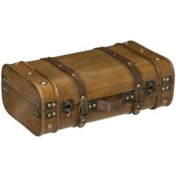 Atmosphera - Lot De 2 Coffres De Rangement Cantines Rétro En Bois - Marron -Petit rangement Soldes Magasin 40330062 4