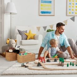 Relaxdays Set 2 Corbeille Déco Panier Tressé En Palmier Buri Doublure Tissu Boîte De Rangement Décorative, Chocolat -Petit rangement Soldes Magasin 40399107 2