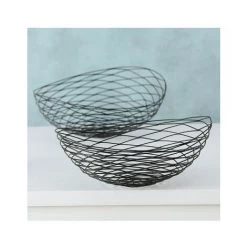WADIGA Set De 2 Corbeilles à Fruits En Métal Noir Ajouré - Noir -Petit rangement Soldes Magasin 40525449 2