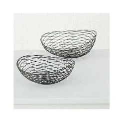 WADIGA Set De 2 Corbeilles à Fruits En Métal Noir Ajouré - Noir -Petit rangement Soldes Magasin 40525449 3