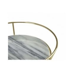 WADIGA Corbeille à Fruits Décorative Laiton Doré Et Marbre Blanc - Blanc -Petit rangement Soldes Magasin 40525536 3