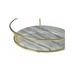 WADIGA Corbeille à Fruits Décorative Laiton Doré Et Marbre Blanc - Blanc -Petit rangement Soldes Magasin 40525536 5