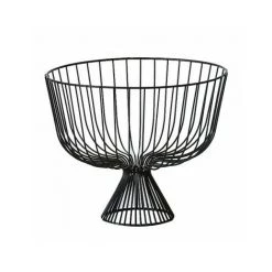 WADIGA Corbeille à Fruits Décorative En Métal Noir Sur Pied - Noir