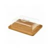 WADIGA Petit Plateau Fromage Bambou Rectangulaire Et Cloche Acrylique - Bois -Petit rangement Soldes Magasin 40526057 1