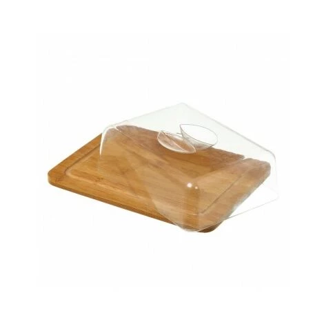 WADIGA Petit Plateau Fromage Bambou Rectangulaire Et Cloche Acrylique - Bois 4 WADIGA Petit Plateau Fromage Bambou Rectangulaire Et Cloche Acrylique - Bois – Image 2