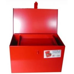 LES TENDANCES Malle De Rangement Avec Plateau Amovible Métal Rouge Bricodis H 60 -Petit rangement Soldes Magasin 40641070 2