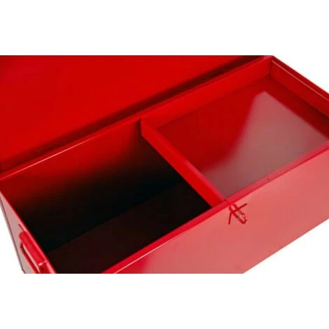 LES TENDANCES Malle De Rangement Avec Plateau Amovible Métal Rouge Bricodis 6 LES TENDANCES Malle De Rangement Avec Plateau Amovible Métal Rouge Bricodis – Image 4