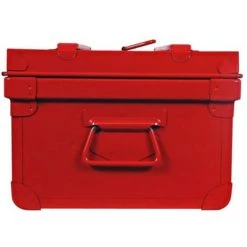 LES TENDANCES Malle De Rangement Métal Rouge Dax L 57 X 31 X P 45 Cm -Petit rangement Soldes Magasin 40641248 3