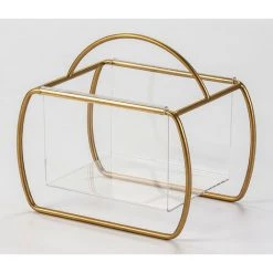 LES TENDANCES Porte-revues Acrylique Et Métal Doré Vera