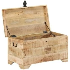 VidaXL Coffre De Rangement Bois Massif Solide De Manguier - Brun -Petit rangement Soldes Magasin 40756155 4