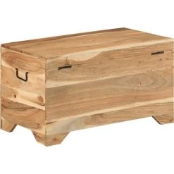 VidaXL Coffre De Rangement Bois D'acacia Solide - Brun -Petit rangement Soldes Magasin 40756157 3