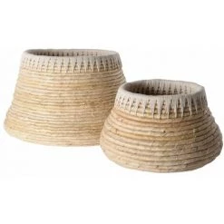 CDA Panier Rond En Tressage Abaca Et Corde Rop (set De 2) - Naturel -Petit rangement Soldes Magasin 41020267 3