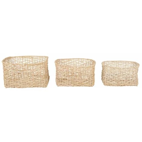 CDA Panier Tressage Abaca Rop (set De 3) - Naturel 3 CDA Panier Tressage Abaca Rop (set De 3) - Naturel