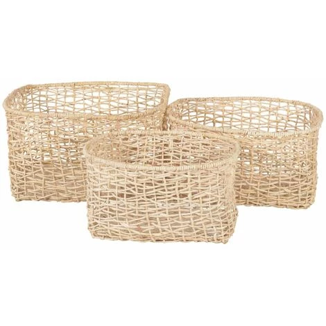 CDA Panier Tressage Abaca Rop (set De 3) - Naturel 4 CDA Panier Tressage Abaca Rop (set De 3) - Naturel – Image 2