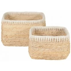 CDA Panier Rectangulaire Tressage Abaca Et Corde Rop (set De 2) - Naturel -Petit rangement Soldes Magasin 41020377 3