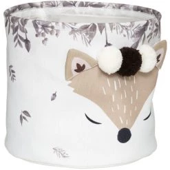 Atmosphera - Set De 2 Paniers De Rangement Renard En Tissu Avec Pompons - Ecru/marron -Petit rangement Soldes Magasin 41316640 2