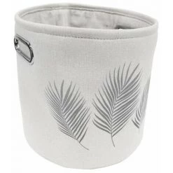 Paris Prix - Panier De Rangement Imprimé "orbella" 30cm Blanc & Argent