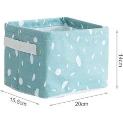 ABCRITAL Organisateur De Table À Langer, Panier De Rangement 4 Pièces, Paniers De Rangement En Tissu Pour Enfants, Boîte De Rangement, Avec 2 Poignées Des Deux Côtés, Boîtes En Lin Et En Tissu (20 X 14 X 15,5 Cm) -Petit rangement Soldes Magasin 41348452 4