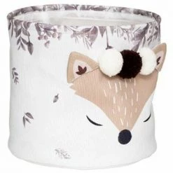 ATMOSPHERA FOR KIDS Lot De 2 Paniers Déco Enfant "Renard" 30cm Blanc -Petit rangement Soldes Magasin 41427731 3