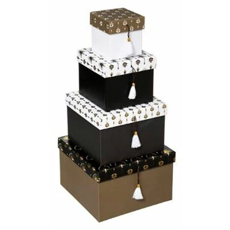 ATMOSPHERA, CRATEUR D'INTRIEUR Lot De 4 Boîtes Déco "Suite" 19cm Multicolore 3 ATMOSPHERA, CRATEUR D'INTRIEUR Lot De 4 Boîtes Déco "Suite" 19cm Multicolore