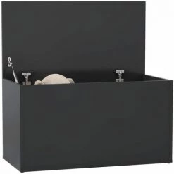 Coffre De Rangement 84x42x46 Cm Bois D'ingénierie Gris VidaXL -Petit rangement Soldes Magasin 41572747 3