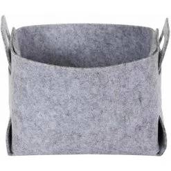 Paris Prix - Panier De Rangement "feutre Pliable" 43cm Gris