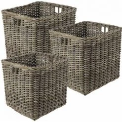 AUBRY GASPARD Corbeille En Poelet Gris (Lot De 3) Marron - Marron