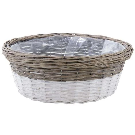 AUBRY GASPARD Corbeille Ronde En Osier Et Bois Teinté Multicolore - Multicolore 3 AUBRY GASPARD Corbeille Ronde En Osier Et Bois Teinté Multicolore - Multicolore