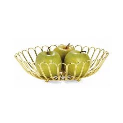 WADIGA Corbeille à Fruits Ronde En Métal Doré - 31.5x9cm - Doré