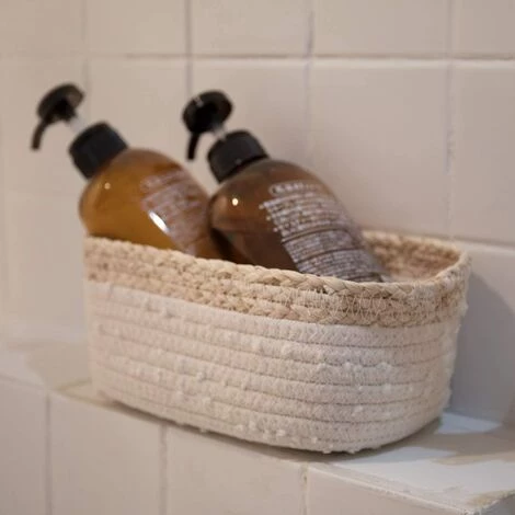 TANABATA Paniers De Rangement En Corde Tissée Ensemble De 3 Paniers Blanc Pour étagères Bacs Décoratifs Organisateurs De Corbeille Pour Jouets Bébé, Cadeau Décoration Chambre 6 TANABATA Paniers De Rangement En Corde Tissée Ensemble De 3 Paniers Blanc Pour étagères Bacs Décoratifs Organisateurs De Corbeille Pour Jouets Bébé, Cadeau Décoration Chambre – Image 4
