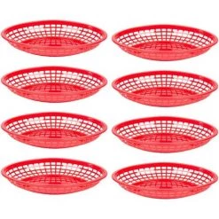 TANABATA 32pcs Paniers De Restauration Rapide Paniers De Rangement Parfaits Pour Les Frites, Les Hamburgers, Les Sandwichs Et Plus Encore! (Rouge)