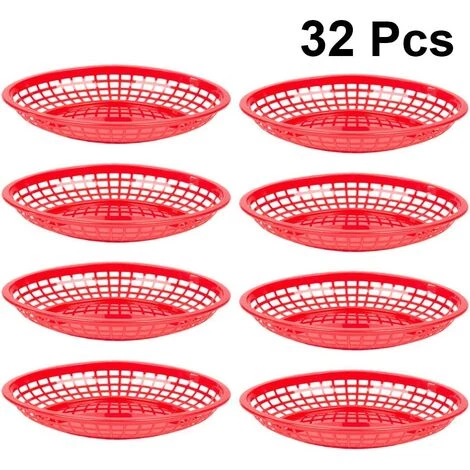 TANABATA 32pcs Paniers De Restauration Rapide Paniers De Rangement Parfaits Pour Les Frites, Les Hamburgers, Les Sandwichs Et Plus Encore! (Rouge) 4 TANABATA 32pcs Paniers De Restauration Rapide Paniers De Rangement Parfaits Pour Les Frites, Les Hamburgers, Les Sandwichs Et Plus Encore! (Rouge) – Image 2