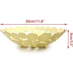 AIDUCHO Corbeille à Fruits Panier à Fruits En Métal Décoration Pour Table Rangement Pour Pain, Friandises,fruits (rond,doré) -Petit rangement Soldes Magasin 42473526 3