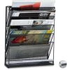Relaxdays Porte-revues Mural Porte-journaux Porte-magazines 6 Casiers HxlxP: 40 X 32 X 10 Cm, Noir