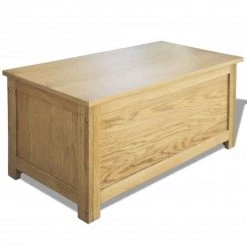 VidaXL Coffre De Rangement 90 X 45 X 45 Cm Bois De Chêne Massif - Brun