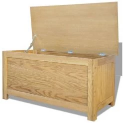 VidaXL Coffre De Rangement 90 X 45 X 45 Cm Bois De Chêne Massif - Brun -Petit rangement Soldes Magasin 4262517 3