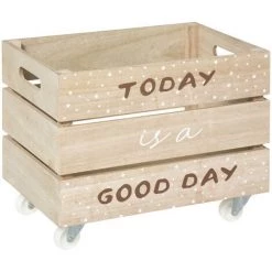 Atmosphera - Set De 2 Coffres à Jouets Cagettes Sur Roulettes En Bois Blanc - Blanc -Petit rangement Soldes Magasin 42757149 3