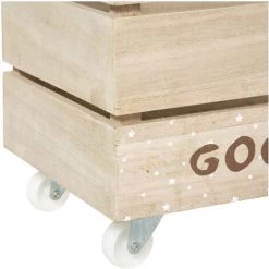 Atmosphera - Set De 2 Coffres à Jouets Cagettes Sur Roulettes En Bois Blanc - Blanc -Petit rangement Soldes Magasin 42757149 4