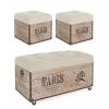 BIZZOTTO Ensemble 3 Poufs En MDF Beige TAVEL PARIS 1 BIZZOTTO Ensemble 3 Poufs En MDF Beige TAVEL PARIS -Petit rangement Soldes Magasin 42837693 1